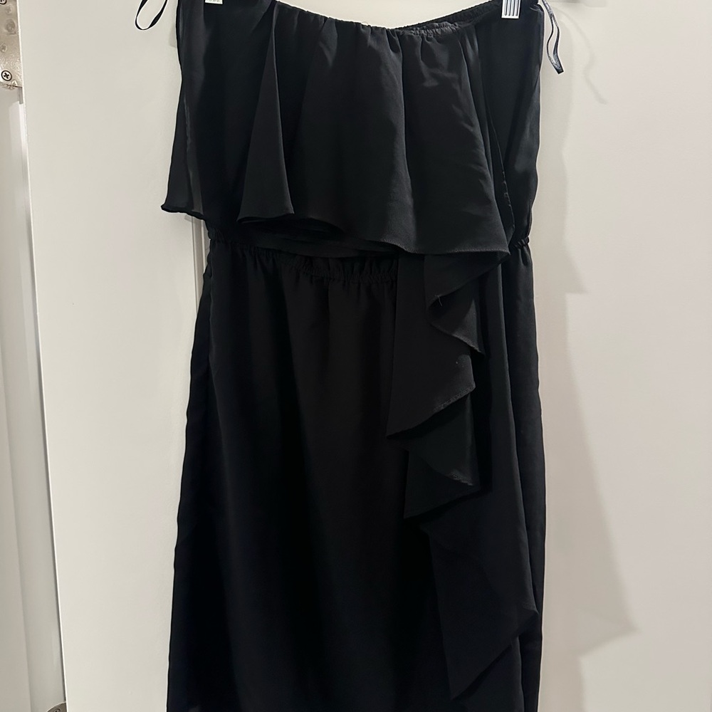 MM Couture Black Ruffled Mini Dress